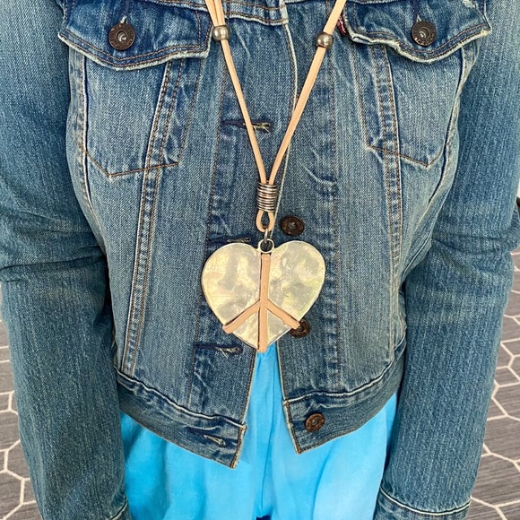 Hammered Heart Statement Necklace - Picture 7 of 9